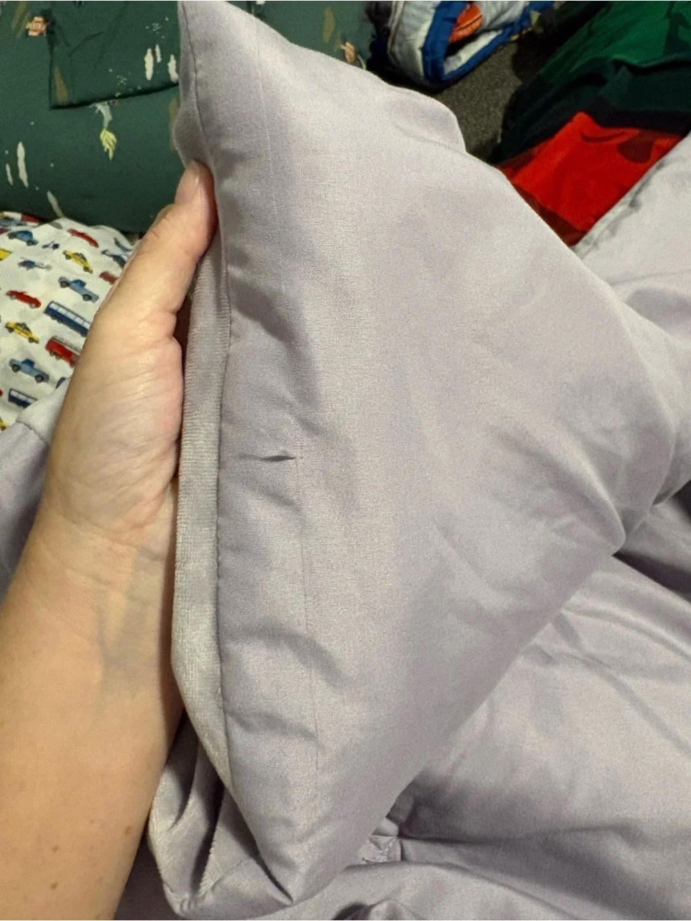 Purple Velvet comforter with Two Shams